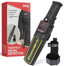Pyle Handheld Metal Detector Security Wand - Portable Battery Operated black