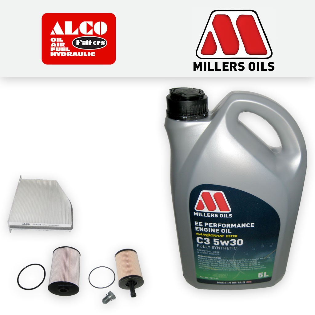 SERVICE KIT AUDI A3 (8P) 1.9 TDI OIL FUEL CABIN FILTER FF=116MM +OIL (2003-2006)