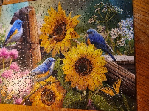 Blue Bird And Sunflower 300 Piece Puzzle Vista 18 X 14 - Picture 2 of 8