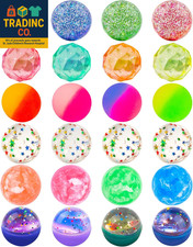 24 Pieces Bouncy Balls 32Mm Bounce Balls 6 Styles High Bouncing Balls Toys for K
