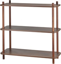 3 Tier Wooden Bookshelf, 31.5 Inch Modern Small Shelf Organizer, Sturdy Bookcase