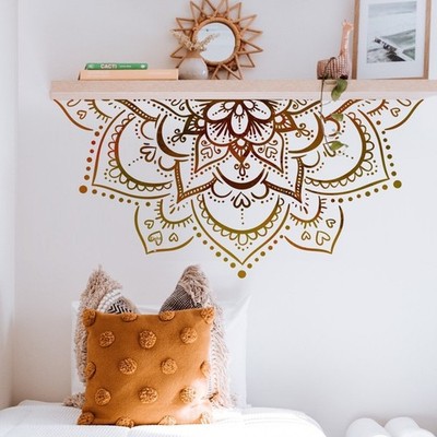 Abnehmbare PVC Wandaufkleber mit Lotus Mandala für einfache Wohnkultur Stil