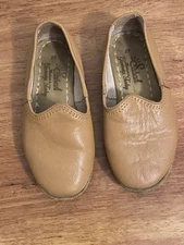 Sabah Felli tan Youth Kids Slip-On Handmade Leather Loafer Shoe - Size 27