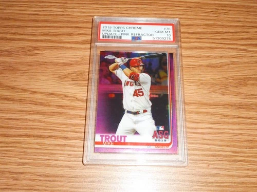 MIKE TROUT TOPPS CHROME PSA 10 /  & MIKE JETER BASEBALL  (4) CARD LOT.