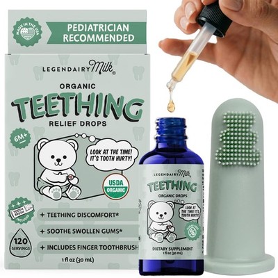 Legendairy Milk Organic Baby Teething Relief Drops with 1 Count (Pack of 1)