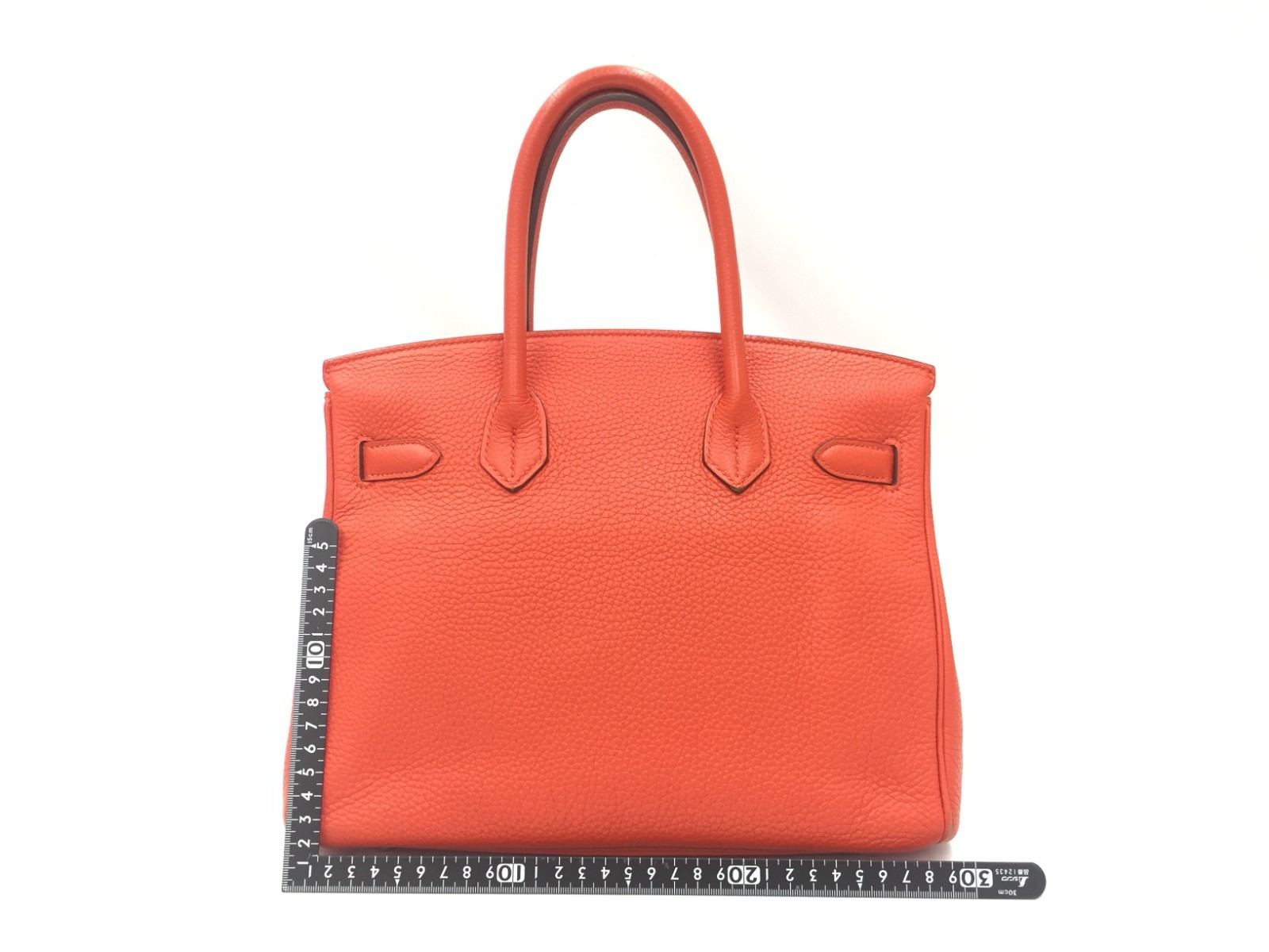 Auth Hermes Birkin 30 togo Leather Orange Hand Bag 1i220080OS image 2