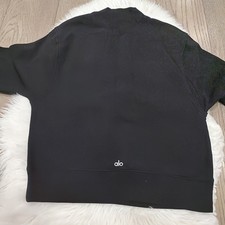 Alo Yoga Mock Neck Oversized Sweatshirt Black Pullover Size M
