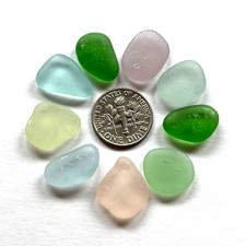Surf Tumbled Sea Glass   Jewelry Quality   9 Med/Small Pieces Naturally Recycled