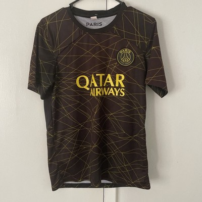 Paris Saint-Germain PSG Soccer Jersey Qatar Airways Black/Gold