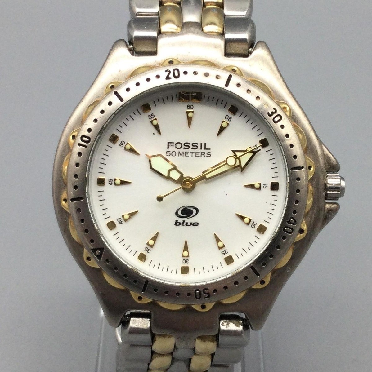 Fossil Blue Womens Watch 36mm Two Tone Stainless AM-3102 New  display picture 1