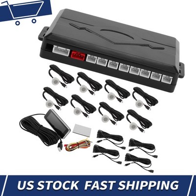 Car Vehicle Reverse Backup Radar System Front 8 Pcs Parking Sensors