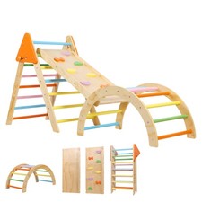 Wooden Climbing Frame for Toddlers,3 in 1 Montessori Foldable Climb Frame
