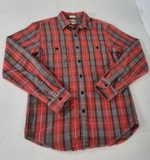J Crew Plaid Slim Fit Double Brushed Midweight Flannel Workshirt Men S Red Blue