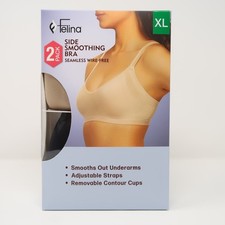 Felina Bra XL 2-pack Side Smoothing Seamless Wire-Free Adjustable Straps
