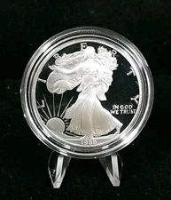 1989 Proof American Silver Eagle .999 Fine Silver with Original Capsule #5678