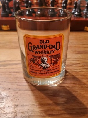 Rare OLD GRAND-DAD Kentucky STRAIGHT Bourbon WHISKEY Logo 12oz ROCKS GLASS 4'' T