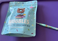 The Woobles Mystery Donut Bunny Kit Learn Crochet Blue And Brown Special Hook