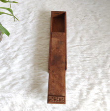 19c Vintage Handgefertigter Holz Gleitend Bleistift Box Dekorativ Sammler WN695