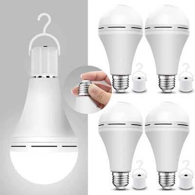 4 Pack Rechargeable Emergency Light Bulbs for Power Outage Battery Operated Bulb