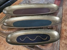 Gali Glass Studios Genuine Art Glass  Set Of 3 Oval Long Nesting Bowls 19.5"
