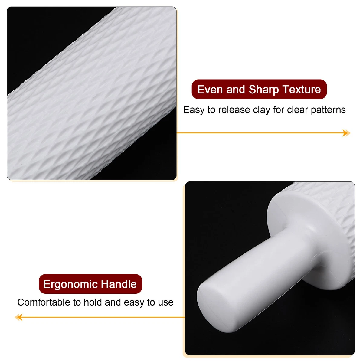 Pattern Embossed Rolling Pin PP 37cm x 5cm Rhombus