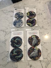 Car Coasters Made With Love Neoprene Washable Car Coasters-Lot of 4-NIP