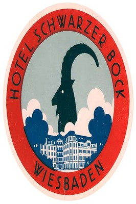   Hotel Schwarzer Bock Wiesbaden Poster - 1920s Premium Art Print 24x36   