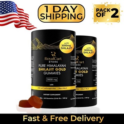 100% Pure Shilajit GOLD Gummies, Organic, Ashwagandha, Fulvic Acid& other 3000mg