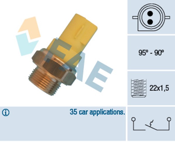 Thermoschalter Temperaturschalter KüHlerlüFter FAE 36330 FüR Ford Escort 6 GAL 5-image