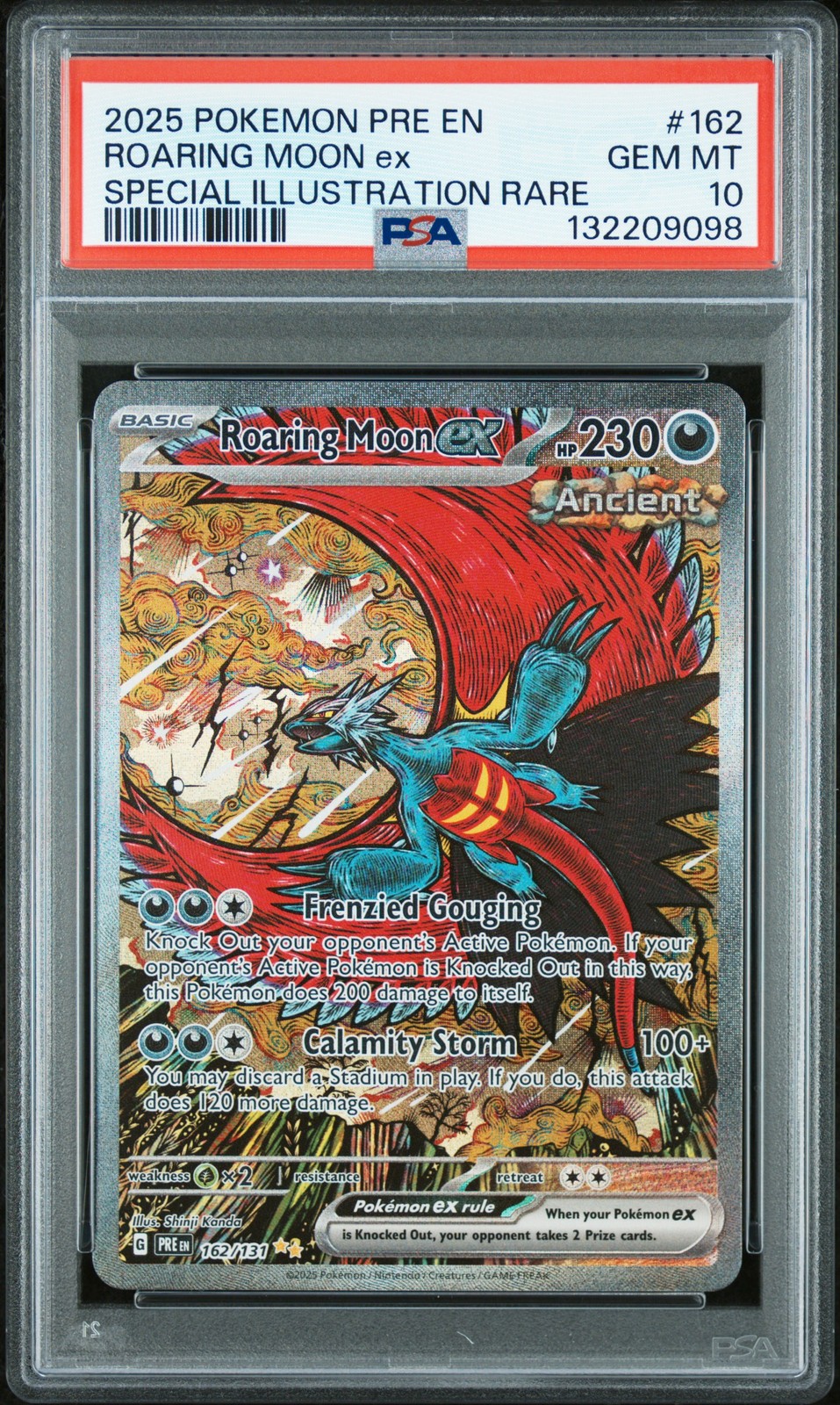 2025 POKEMON PRE EN-PRISMATIC EVOLUTIONS #162 ROARING MOON EX PSA 10