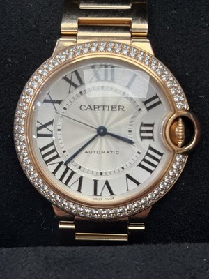 Cartier Ballon Bleu WE9005Z3 Diamond Rose Gold Ladies Watch Box Papers 36mm