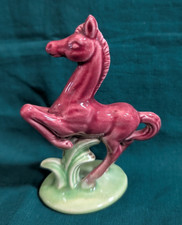 Red Mid-Century Cemar Ceramic Horse Figurine