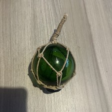Vintage Hand blown Glass Floating Fishing Bouy Green