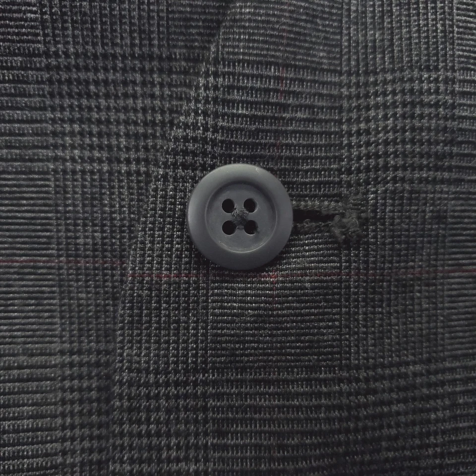 Fossil Vest Mens Large Gray Glen Plaid Waistcoat 5 Button Formal V Neck - Image 4 of 4