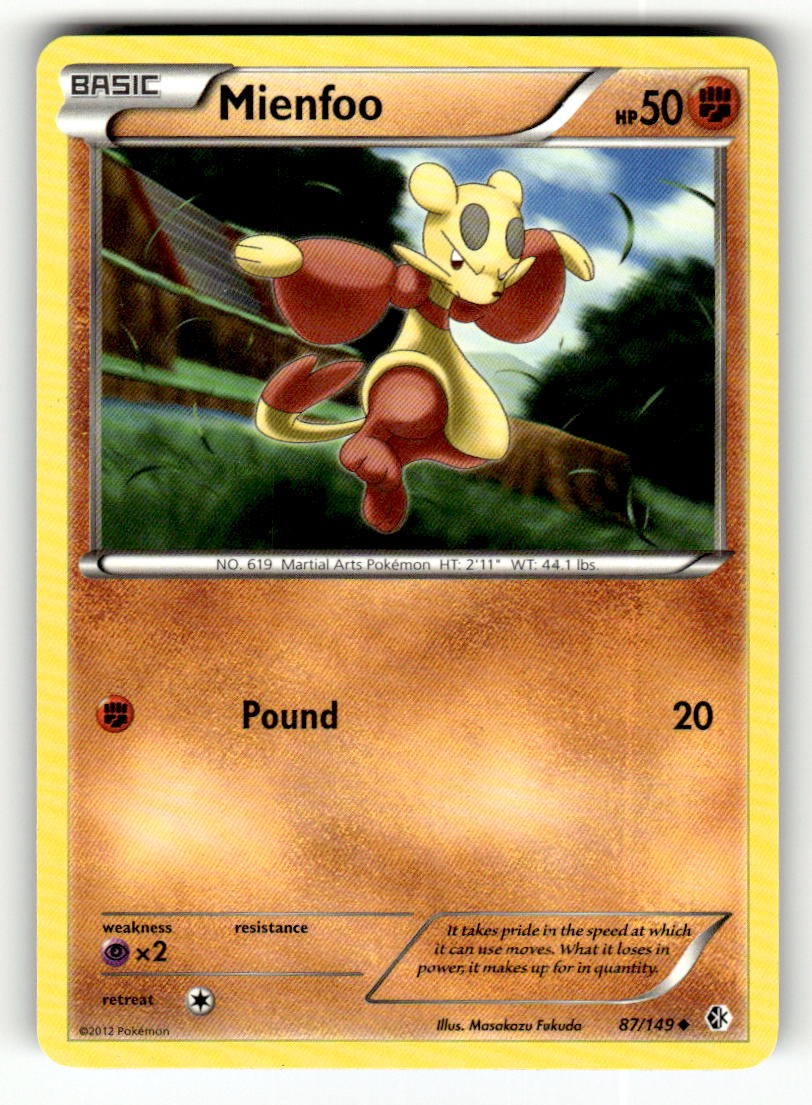 Mienfoo 87/149 Uncommon Boundaries Crossed Pokemon Lightly Played