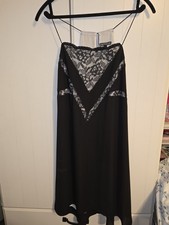 Express Y2K Black With Lace White Underlay Midi dress large