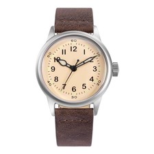 Praesidus Service 38 Automatico Acciaio Bianco antico Militare Orologio Uomo