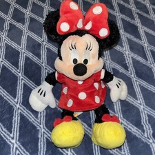Vintage 2000 DisneyLand Disney World Minnie Mouse 12" Plush Red Dress