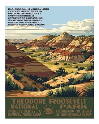 Theodore-Roosevelt-Park Landschaftswandkunst Vintage Natur Badlands