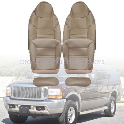 Fits 2000 2001 Ford Excursion Limited Front Bottom Top Leather Seat Cover Tan US