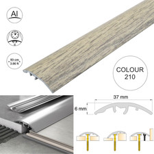 Aluminium Threshold Wood Effect Door Bars Transition Trim Laminate Tile 37mm S16
