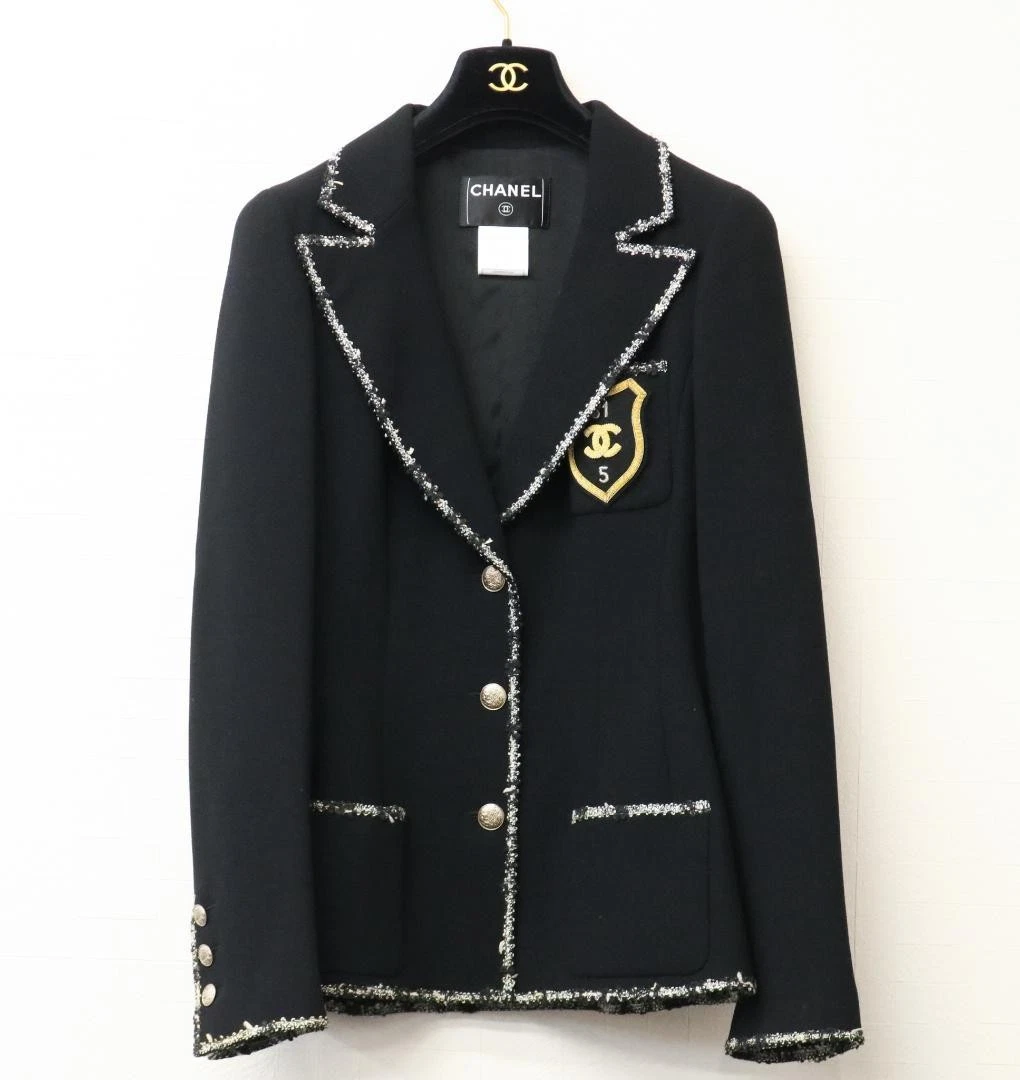 Chanel P24952V12963 Giacca di Lana Nero 38 Tweed