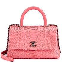 Chanel Coco Top Handle Bag Python Snake Mini Small Kelly Trendy Affinity Flap