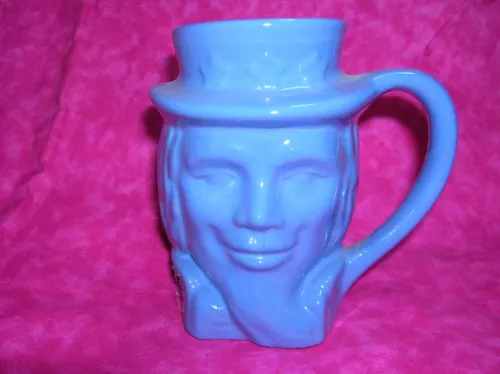 Three Frankoma Uncle Sam Mugs - Three Colors -  Red, Yellow, White