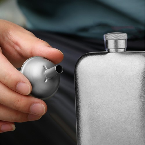 Titanium Flask With Funnel Ultra-Light Portable Wine Flask Health SelectionL BBY - Picture 5 of 8