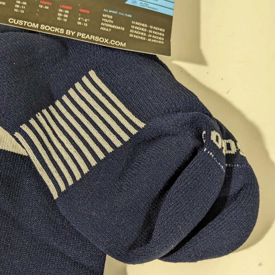 PEARSOX Baseball Socks Knee High Youth Kids Size Navy Blue White Orange - Image 4 of 4