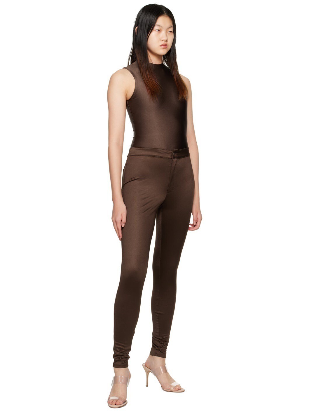 SKIMS Brown Disco Trousers in Cocoa Size L