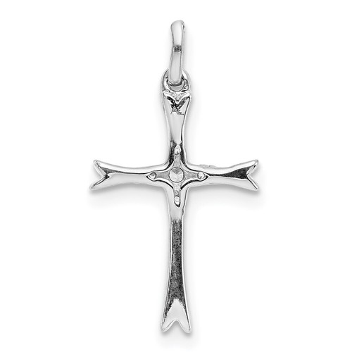 14k White Gold 1/15ct. Diamond Cross Pendant Perfect Gift for Her - Picture 3 of 6