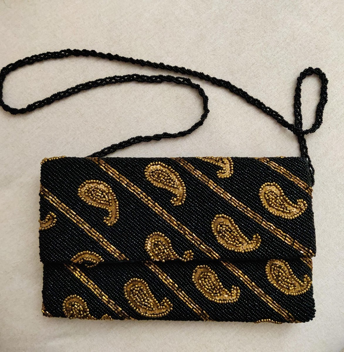 Indian Black And Gold Clutch UK