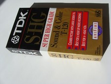 TDK S-HG VHS Tape Super High Grade Sound and Color T-120 T-120SHG -Blank-Sealed